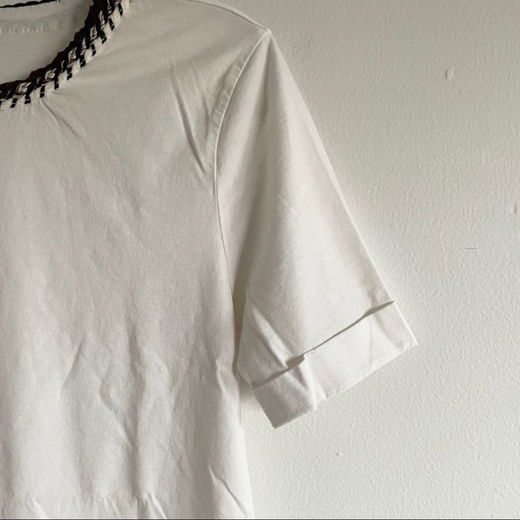 ZARA | White T shirt with Braid Embellishment - Picture 2 of 7